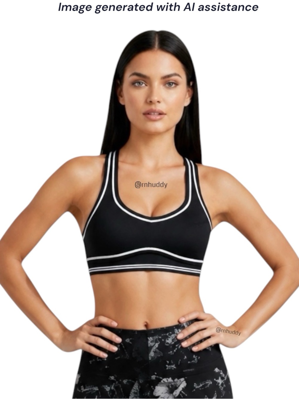 Move With You XS black white sweetheart sports bra